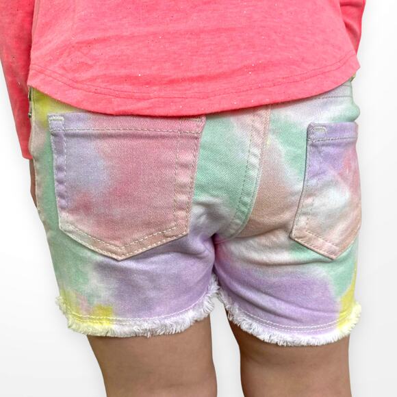 CAT AND JACK Pastel Tie Dye Adjustable Waist Stretch Shorts - Picture 3 of 8